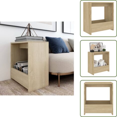 Mesa de roble - vidaXL Mesa auxiliar de madera contrachapada roble Sonoma 50x26x50 cm - Mesa de madera contrachapada