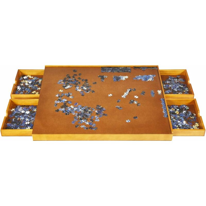 

Mesa de Rompecabezas de Madera con 4 Cajones Mesa para Puzzle para Rompecabezas 1000-1500 Piezas