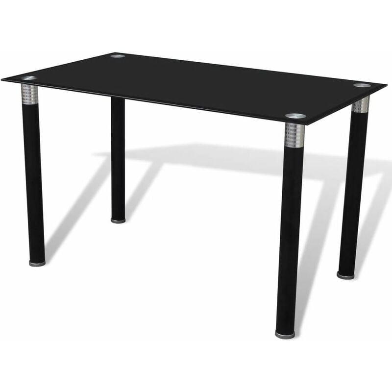

Mesa de salon comedor con superficie de vidrio negra