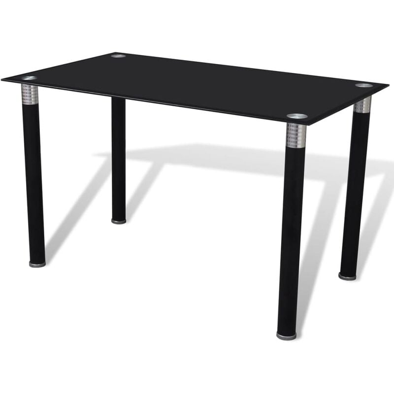 

Mesa de salón comedor con superficie de vidrio negra