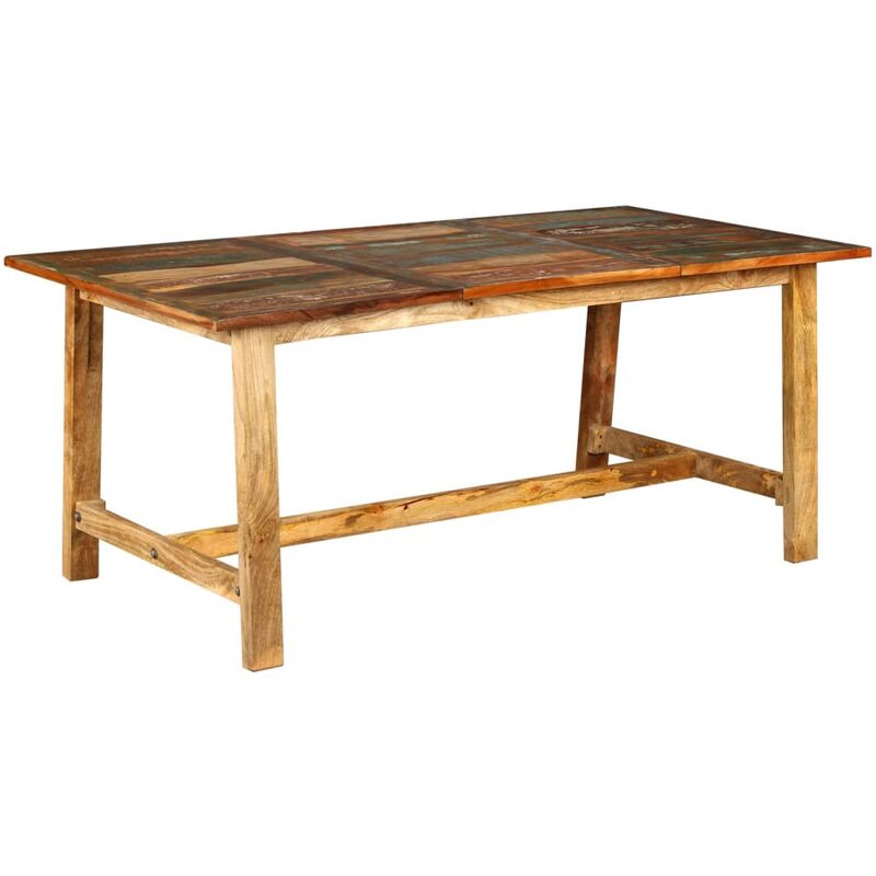 

vidaXL Mesa de salón comedor de madera maciza 180 cm reciclada - Marrón