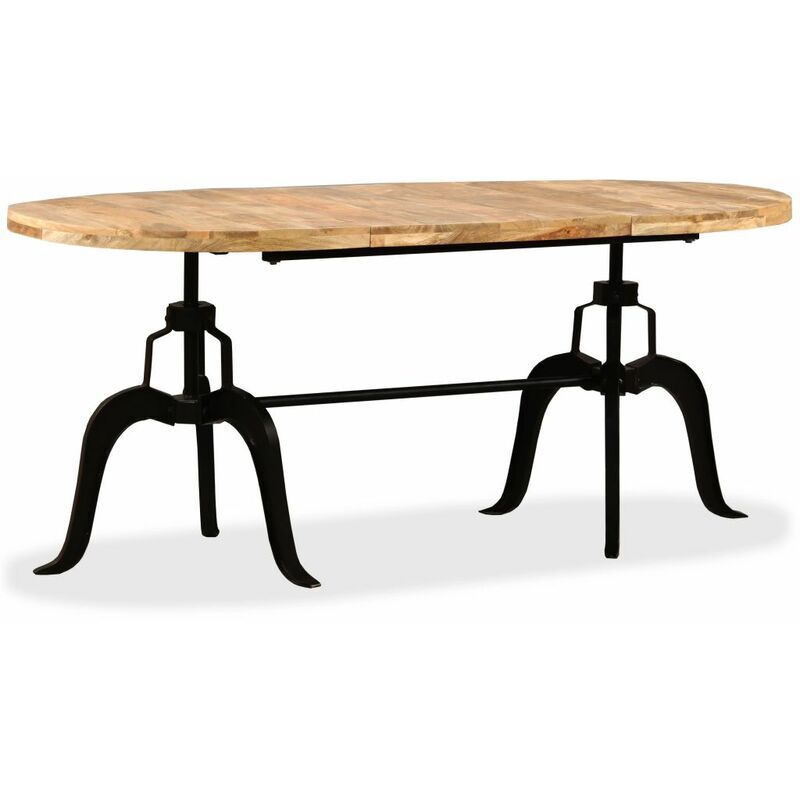 

Mesa de salon comedor de madera maciza de mango y acero 180 cm
