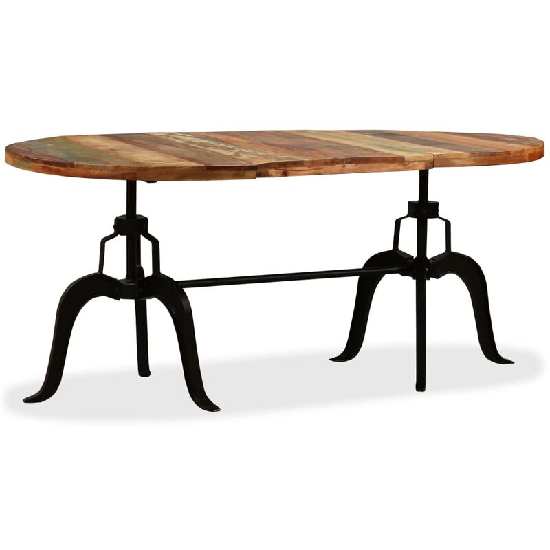 

vidaXL Mesa de Salón Comedor 180 cm de Acero y Madera Maciza Reciclada - Marrón