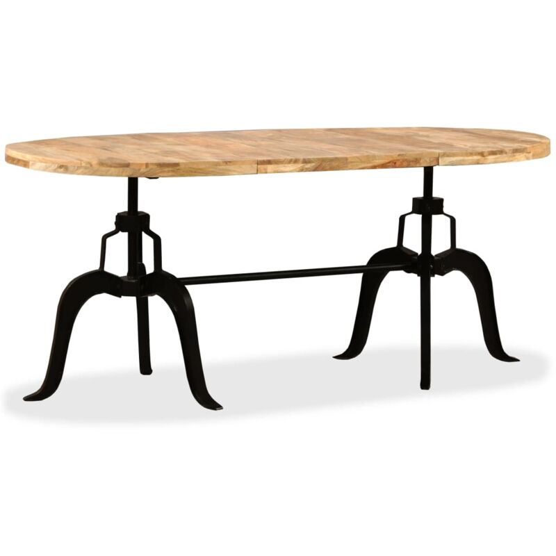 

vidaXL Mesa de Salón Comedor 180 cm de Acero y Madera Maciza de Mango - Marrón