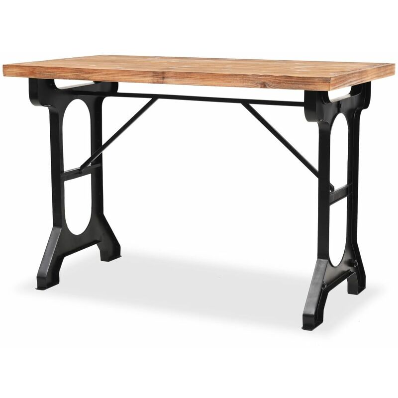 

Happyshopping - Mesa de salon comedor en madera maciza de abeto 122x65x82 cm