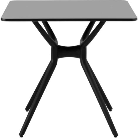 Mesa de salón comedor pequeña cuadrada con tapa 80 x 80 cm negra
