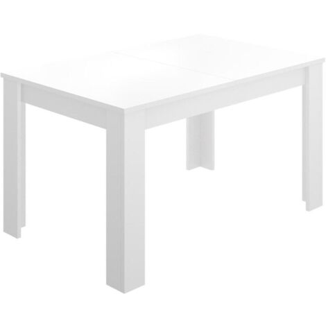 Mesa de salon extensible Baños de la encina en color blanco brillo. 76 cm(alto)140-180 cm(ancho)90 cm(fondo)