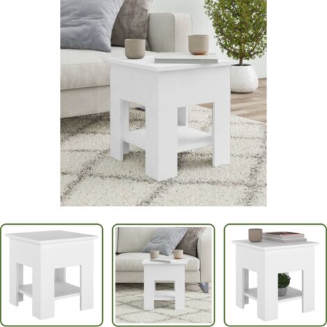 Mesa de salón -  Mesa de centro blanco madera contrachapada 40x40x42 cm