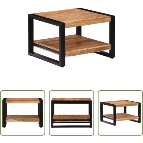 Mesa de salón -  Mesa de centro de madera maciza de acacia 60x60x40 cm