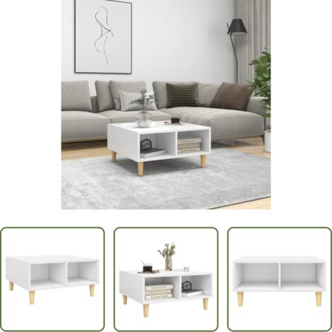 Mesa de salón -  Mesa de centro madera contrachapada blanco 60x60x30 cm