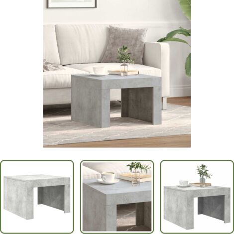 Mesa de salón -  Mesa de centro madera contrachapada gris hormigón 50x50x35 cm