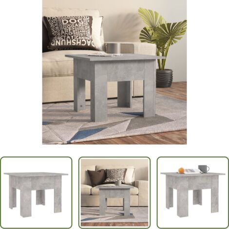 Mesa de salón -  Mesa de centro madera contrachapada gris hormigón 55x55x42 cm