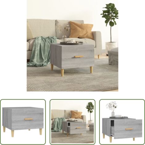 Mesa de salón -  Mesa de centro madera contrachapada gris Sonoma 50x50x40 cm
