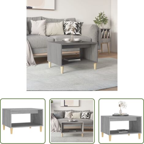 Mesa de salón -  Mesa de centro madera contrachapada gris Sonoma 60x50x40 cm