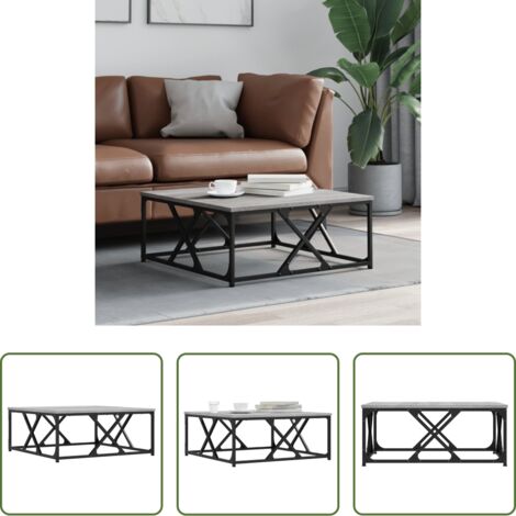 Mesa de salón -  Mesa de centro madera contrachapada gris Sonoma 70x70x30 cm