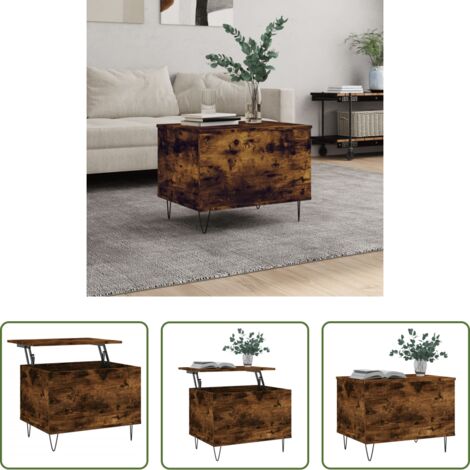 Mesa de salón -  Mesa de centro madera contrachapada roble ahumado 60x44,5x45 cm