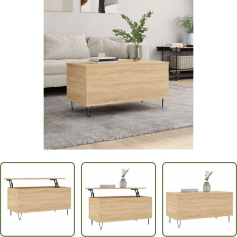 Mesa de salón -  Mesa de centro madera contrachapada roble Sonoma 90x44,5x45 cm