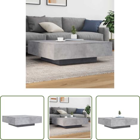 Mesa de salón -  Mesa de centro madera de ingeniería gris hormigón 100x100x31 cm