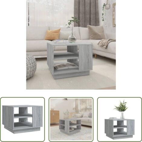 Mesa de salón -  Mesa de centro madera de ingeniería gris Sonoma 55x55x43 cm