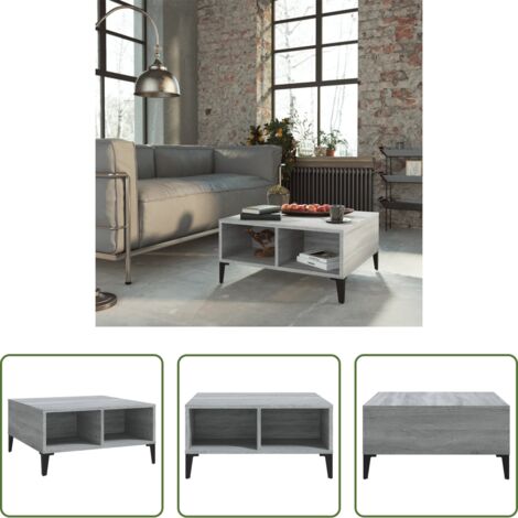 Mesa de salón -  Mesa de centro madera de ingeniería gris Sonoma 60x60x30 cm