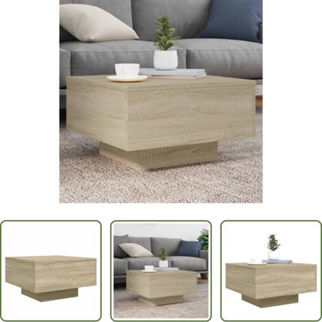 Mesa de salón -  Mesa de centro madera de ingeniería roble Sonoma 55x55x31 cm