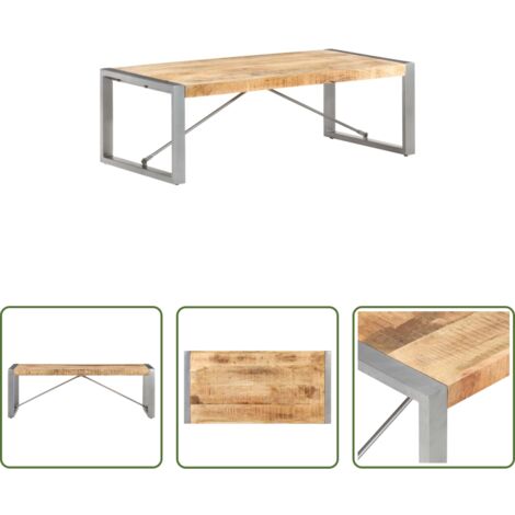 Mesa de salón -  Mesa de centro madera de mango rugosa 120x60x40 cm