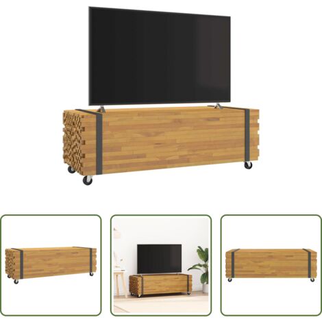 Mesa de salón -  Mesa de centro madera maciza de teca 110x45x35 cm
