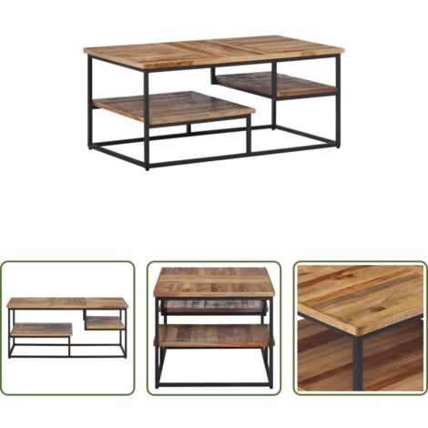 Mesa de salón -  Mesa de centro teca reciclada maciza 90x50x39 cm