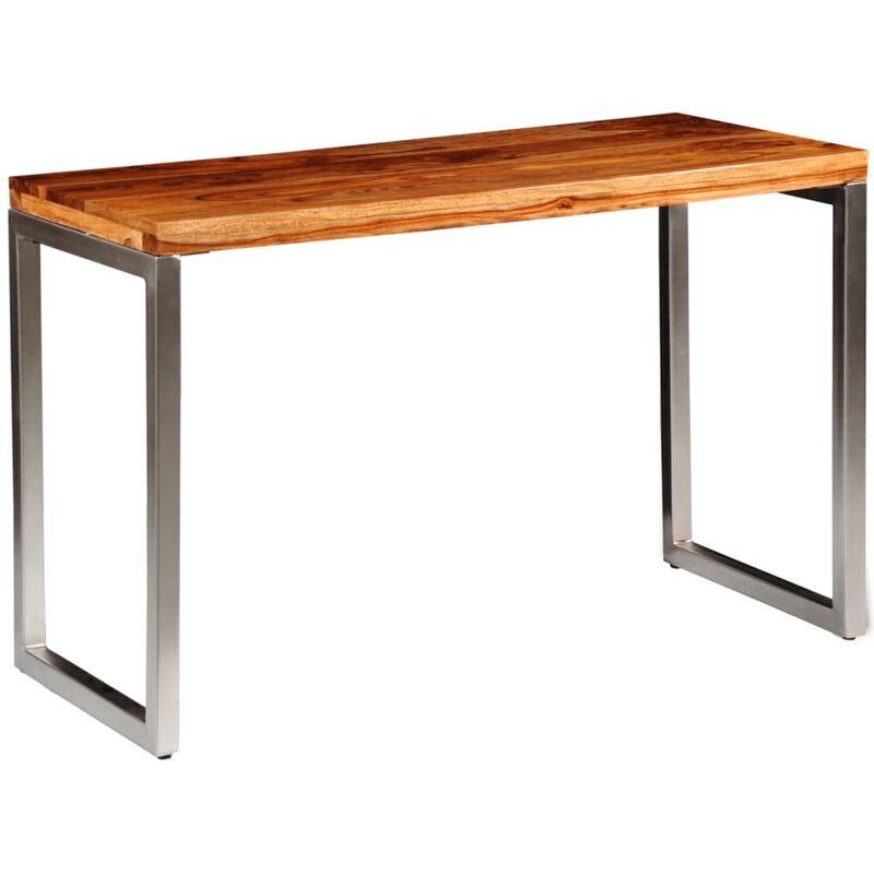 

BHD - Mesa de salón o escritorio madera sheesham con patas de acero