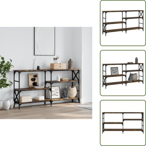 Mesa de salón - vidaXL Mesa consola madera de ingeniería roble ahumado 150x29x76,5 cm - Almacenamiento