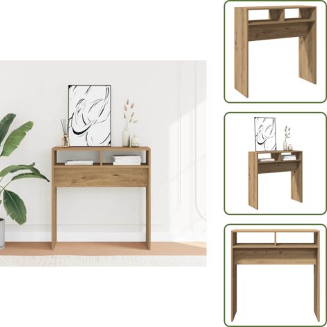Mesa de salón - vidaXL Mesa consola madera de ingeniería roble artesanal 78x30x80 cm - Mesa de oficina