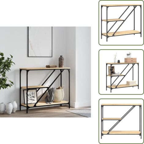 Mesa de salón - vidaXL Mesa consola madera de ingeniería roble Sonoma 88,5x30x75 cm - Almacenamiento