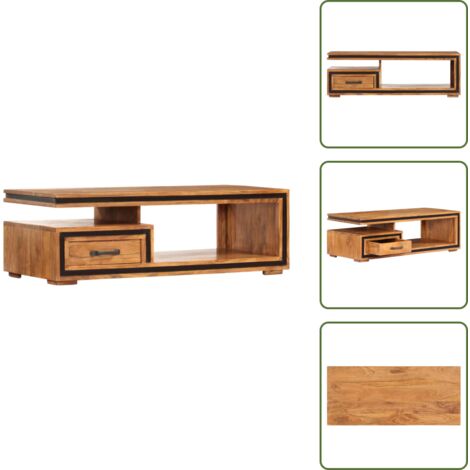 Mesa de salón - vidaXL Mesa de centro de madera maciza de acacia 100x45x33 cm - Mesa de centro de madera