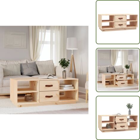 Mesa de salón - vidaXL Mesa de centro de madera maciza de pino 100x50x41 cm - Mesita decorativa