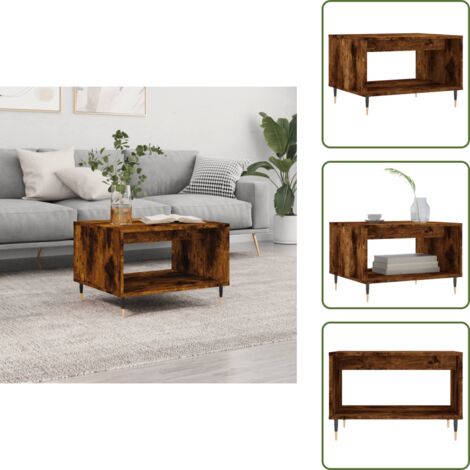 Mesa de salón - vidaXL Mesa de centro madera de ingeniería roble ahumado 60x50x40 cm - Almacenamiento
