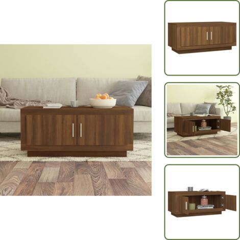 Mesa de salón - vidaXL Mesa de centro madera de ingeniería roble marrón 102x50x45 cm - Mesa de estar