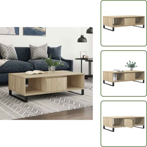Mesa de salón - vidaXL Mesa de centro madera de ingeniería roble Sonoma 104x60x35 cm - Almacenamiento