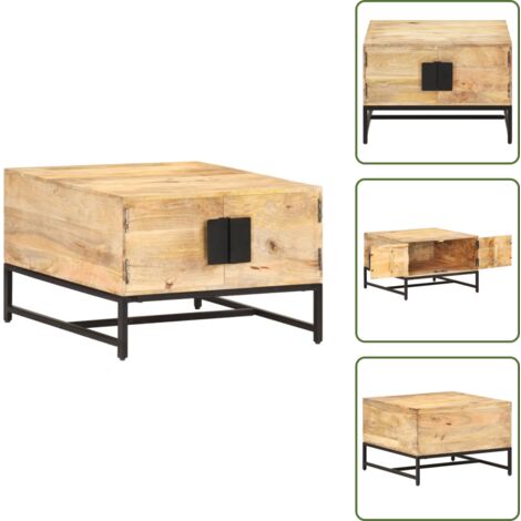 Mesa de salón - vidaXL Mesa de centro madera maciza de mango 67x67x45 cm - Diseño rústico