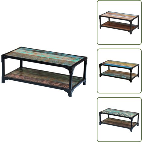 Mesa de salón - vidaXL Mesa de centro madera maciza reciclada - Mesa de sofá
