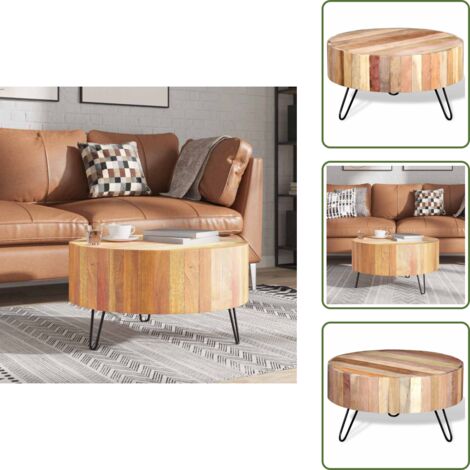Mesa de salón - vidaXL Mesa de centro madera maciza reciclada - Mesa de sofá