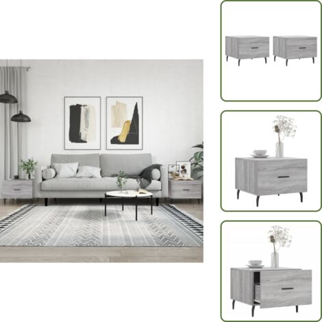 Mesa de salón - vidaXL Mesas de centro 2 uds madera ingeniería gris Sonoma 50x50x40 cm - Mesa de comedor