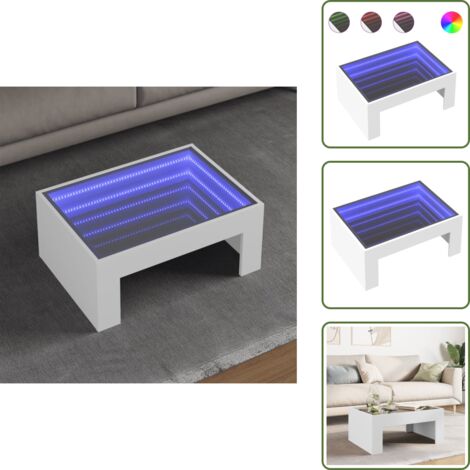 Mesa de sofá - vidaXL Mesa de centro con Infinity LED blanco 70x50x30 cm - Mesa de centro con luz
