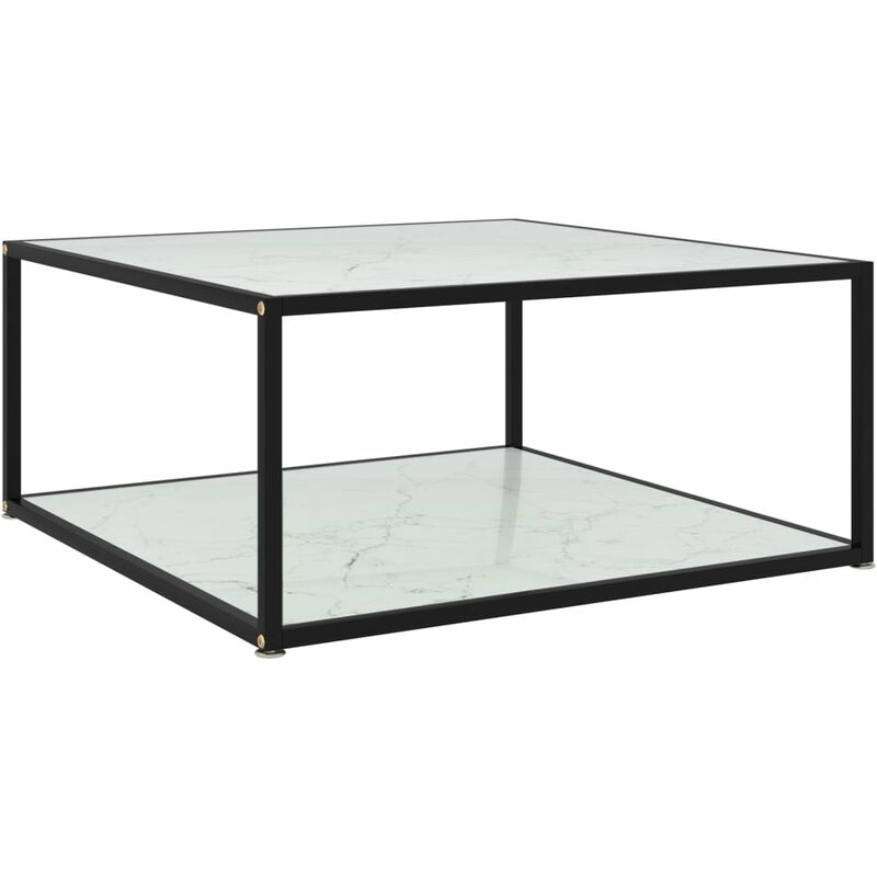 

Youthup - Mesa de té blanco vidrio templado 80x80x35 cm - Blanco