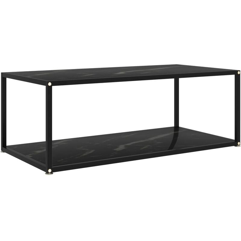 

Mesa de té negro vidrio templado 100x50x35 cm - Negro