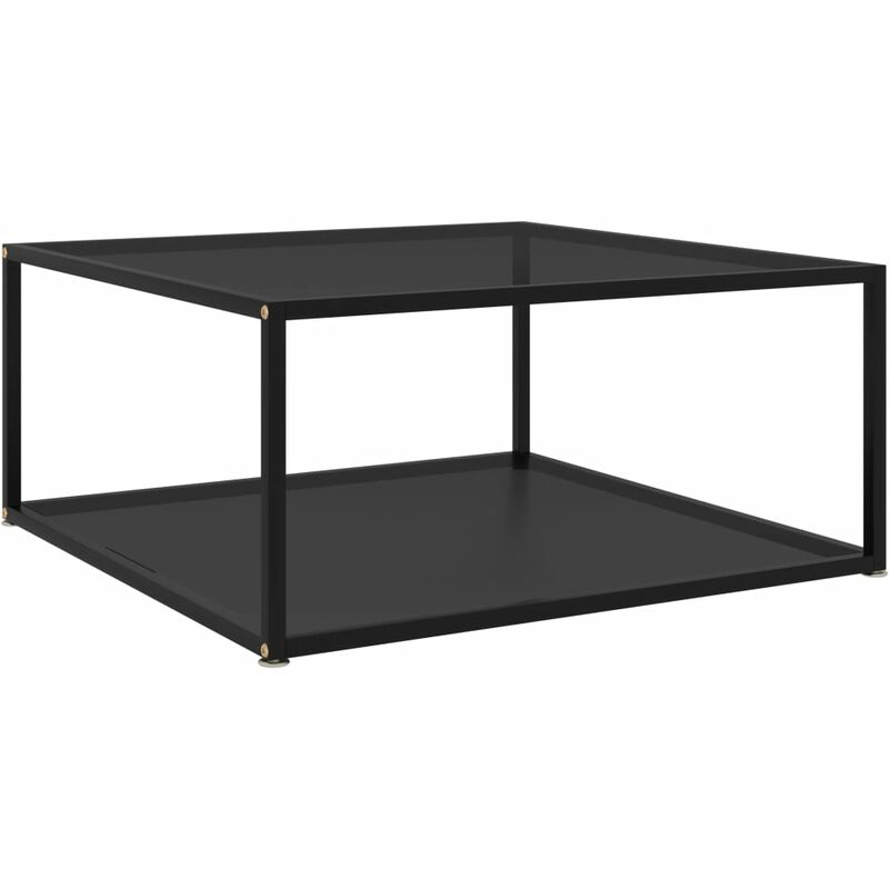 

Mesa de té negro vidrio templado 80x80x35 cm - Negro