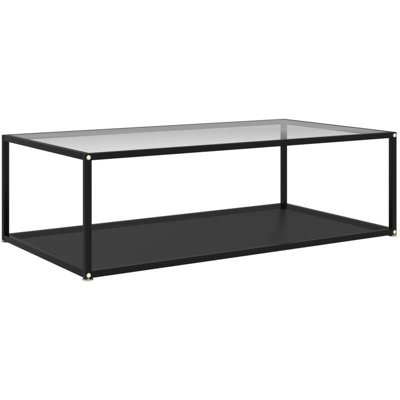 

vidaXL Mesa de Té Vidrio Templado Transparente y Negro 120x60x35 cm - Multicolor