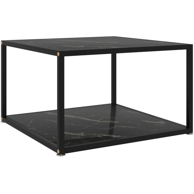 

vidaXL Mesa de Té Vidrio Templado Negro 60x60x35 cm - Negro
