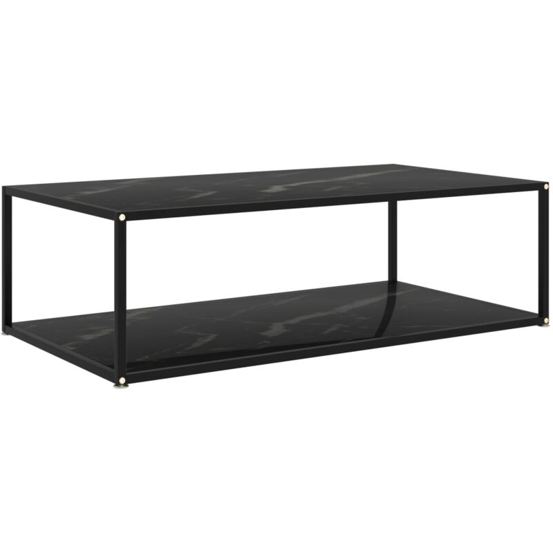 

vidaXL Mesa de Té Vidrio Templado Negro 120x60x35 cm - Negro
