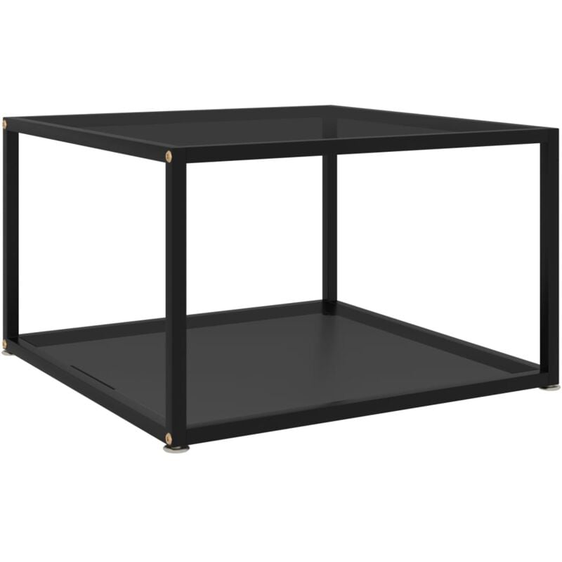 

vidaXL Mesa de Té Vidrio Templado Negro 60x60x35 cm - Negro