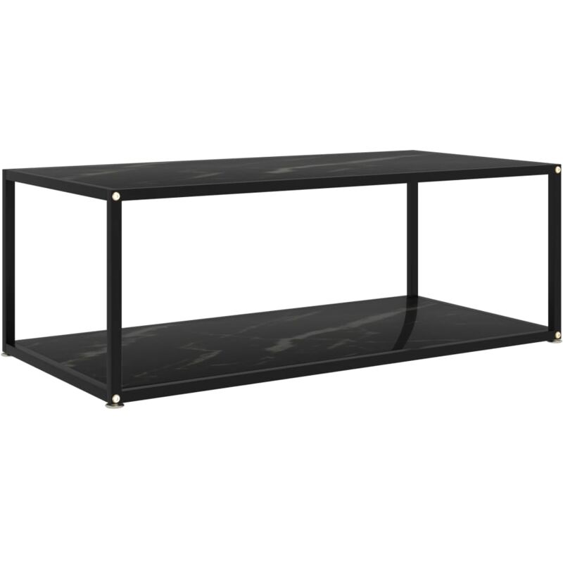 

vidaXL Mesa de Té Vidrio Templado Negro 100x50x35 cm - Negro
